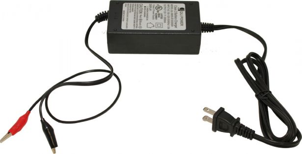 Charger - 12V, 2A, Alligator Clips, Trickle Charger