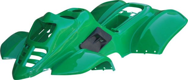 Plastic Set - 50cc to 125cc Small ATV, Green, Gio, Apollo, Racing Style (2pc including nose piece)