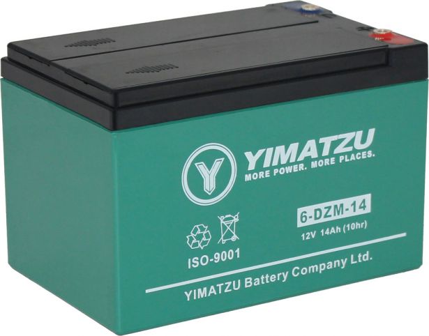 Battery - EV12140 / 6-DCM-14 / 6-DZM-14 / 6-FM-14, AGM, 12V 15Ah, Yimatzu, Threaded Terminals