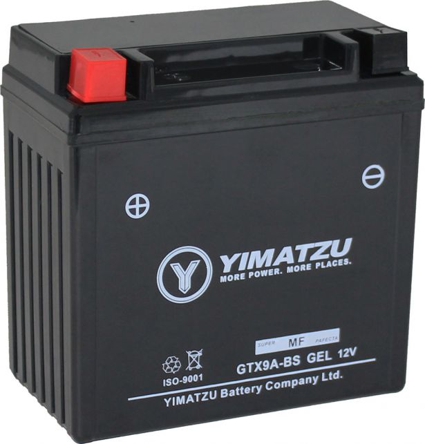 Battery - GTX9A-FA, 12N9-4b-1, Yimatzu Brand, Pre-Filled Gel