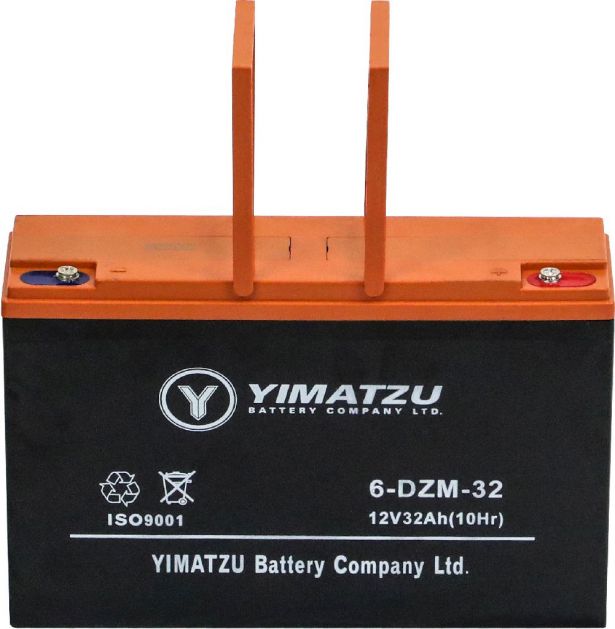 Battery - EV12320 / 6-DCM-32A / 6-DZM-32A / 6-FM-32A, AGM, 12V 35Ah, Yimatzu, Threaded Terminals