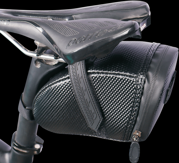 Rear Tail Bag - Ebike / Bicycle Rear Tail Bag, Universal Mount, Black & Carbon