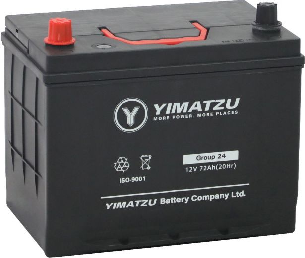 Battery - Group 24 Automotive, 12V 72Ah, 650CCA, SLA, MF, Yimatzu