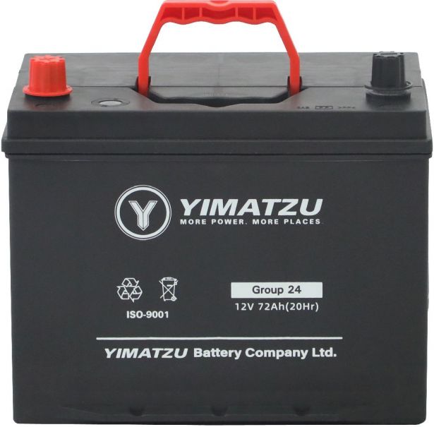 Battery - Group 24 Automotive, 12V 72Ah, 650CCA, SLA, MF, Yimatzu