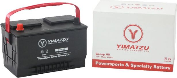 Battery - Group 65 Automotive,  12V 75Ah, 850CCA, SLA, MF, Yimatzu