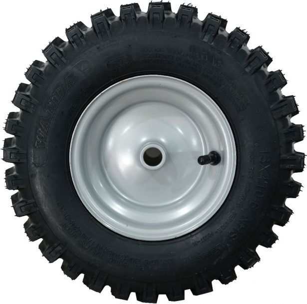 Rim and Tire Set - 13 x 4.10 - 6, Directional, Differential Style, Snowblower, Garden Machine, Universal Wheel Assembly, Right Side