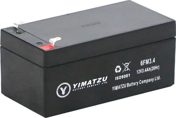 Battery - EV12034, 6FM3.4, 12V 3.4AH, Yimatzu, T1/F1 Terminals