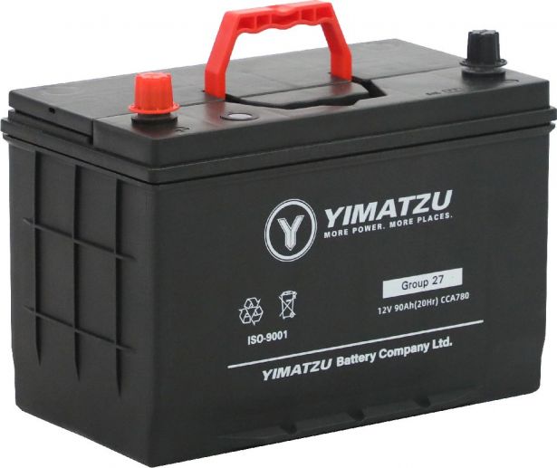 Battery - Group 27 Automotive, 12V 90Ah, 780CCA, SLA, MF, Yimatzu