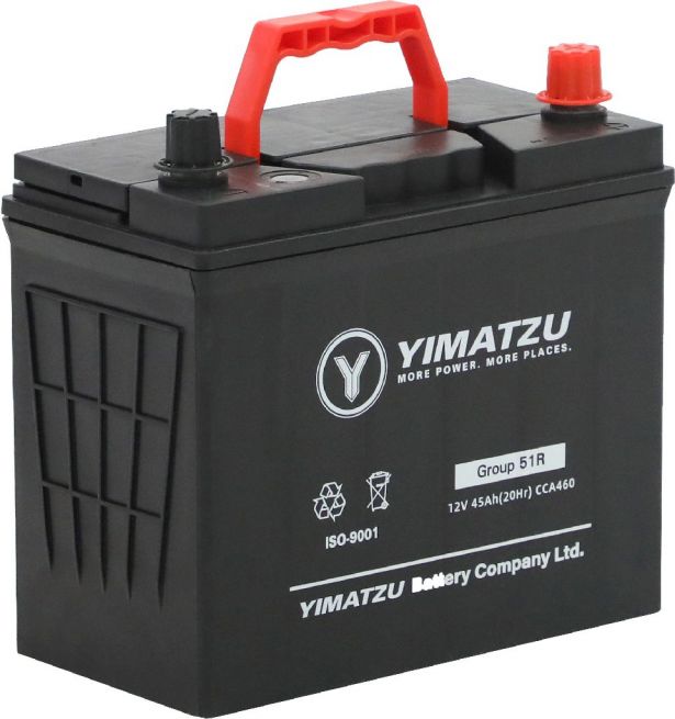 Battery - Group 51R Automotive,  12V 45Ah, 460CCA, SLA, MF, Yimatzu