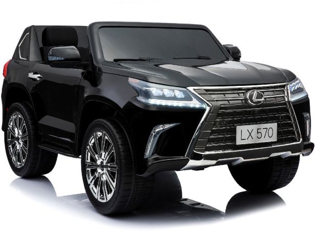 Ride On - Kids Lexus LX570 Licensed 12V, Leather Seats, EVA Wheels, Remote, Black