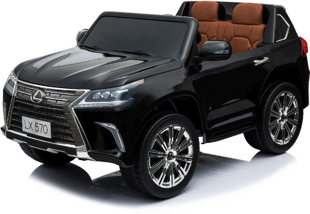 Ride On - Kids Lexus LX570 Licensed 12V, Leather Seats, EVA Wheels, Remote, Black