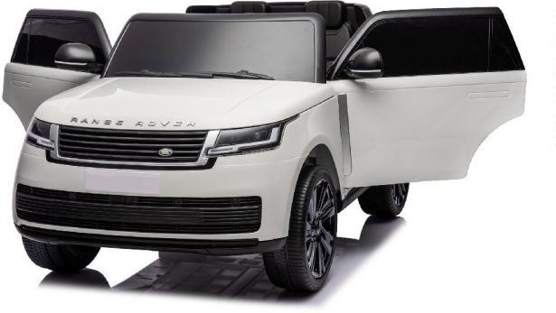 Ride On - Kids Range Rover Licensed 12V, Leather Seats, EVA Wheels, Remote, White