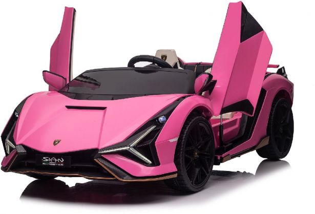 Ride On - Kids Lamborghini Licensed 24V,  Leather Seats, EVA Wheels, Remote, Pink