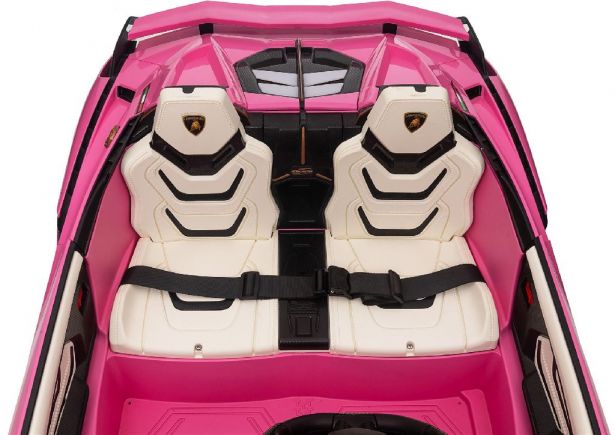 Ride On - Kids Lamborghini Licensed 24V,  Leather Seats, EVA Wheels, Remote, Pink