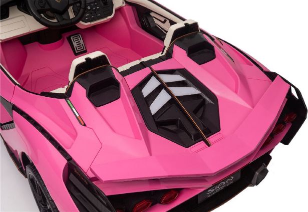 Ride On - Kids Lamborghini Licensed 24V,  Leather Seats, EVA Wheels, Remote, Pink