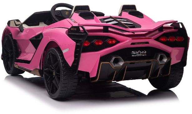 Ride On - Kids Lamborghini Licensed 24V,  Leather Seats, EVA Wheels, Remote, Pink