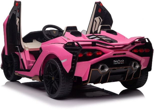 Ride On - Kids Lamborghini Licensed 24V,  Leather Seats, EVA Wheels, Remote, Pink