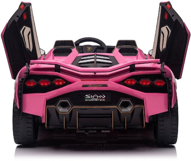 Ride On - Kids Lamborghini Licensed 24V,  Leather Seats, EVA Wheels, Remote, Pink