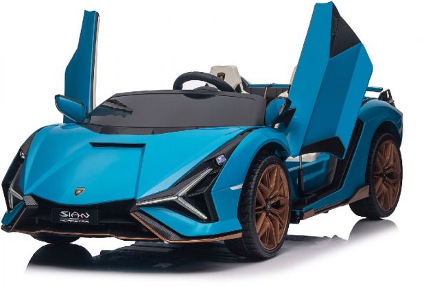 Ride On - Kids Lamborghini Licensed 24V,  Leather Seats, EVA Wheels, Remote, Blue