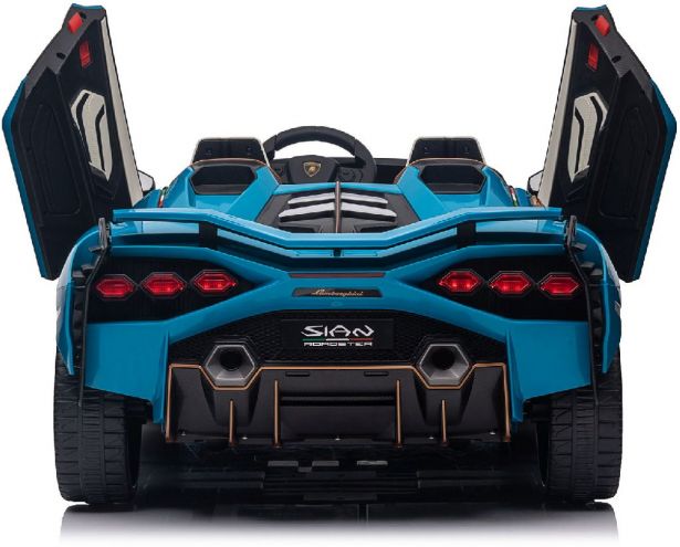 Ride On - Kids Lamborghini Licensed 24V,  Leather Seats, EVA Wheels, Remote, Blue